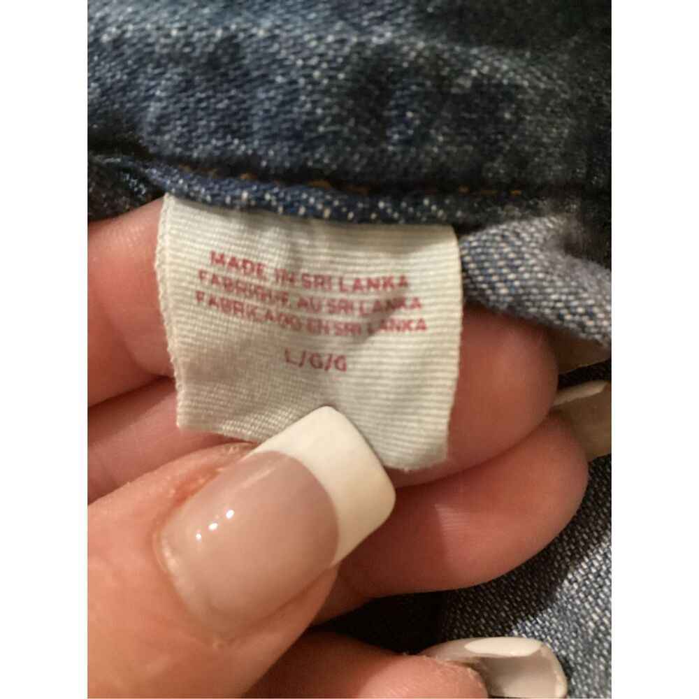 Levi’s Strauss Denim Jumpsuit Sz L Button Down Stretch - Picture 7 of 11